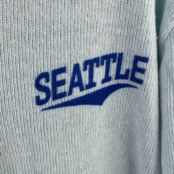 Seattle Cozy Pullover Hoodie Womens L Long Sleeve V-Neck Blue Comfort - Picture 3 of 6
